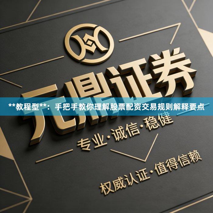 **教程型**：手把手教你理解股票配资交易规则解释要点