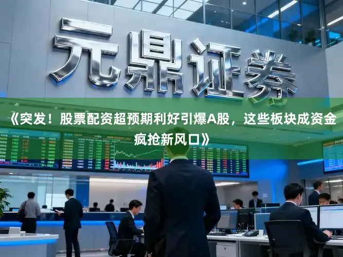 《突发!股票配资超预期利好引爆A股,这些板块成资金疯抢新风口》