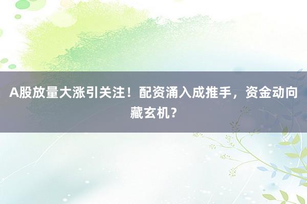 A股放量大涨引关注！配资涌入成推手，资金动向藏玄机？