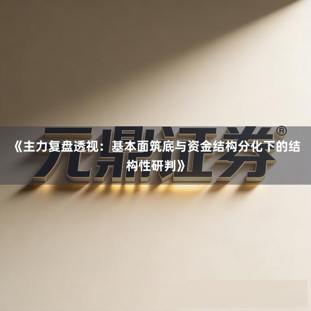 《主力复盘透视:基本面筑底与资金结构分化下的结构性研判》