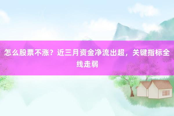 怎么股票不涨？近三月资金净流出超，关键指标全线走弱