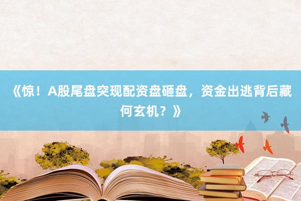 《惊！A股尾盘突现配资盘砸盘，资金出逃背后藏何玄机？》