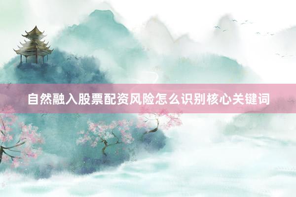 自然融入股票配资风险怎么识别核心关键词