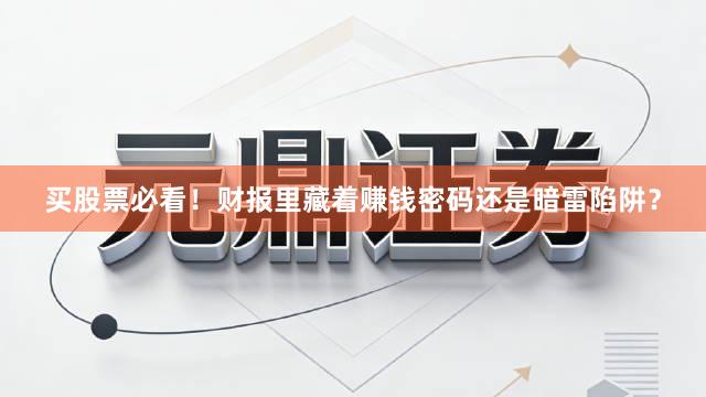 买股票必看！财报里藏着赚钱密码还是暗雷陷阱？