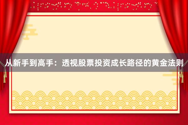 从新手到高手：透视股票投资成长路径的黄金法则