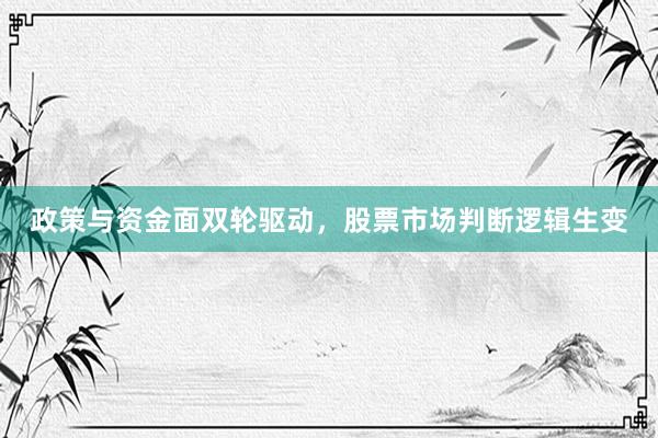 政策与资金面双轮驱动，股票市场判断逻辑生变