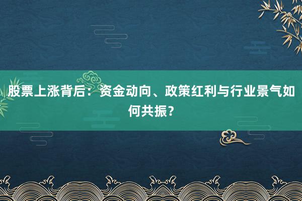 股票上涨背后：资金动向、政策红利与行业景气如何共振？